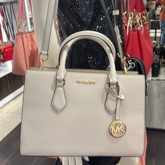 Michael Kors Sheila Medium Center Zip Satchel Crossbody Bag
Light Cream 
NWT - Picture 9 of 16